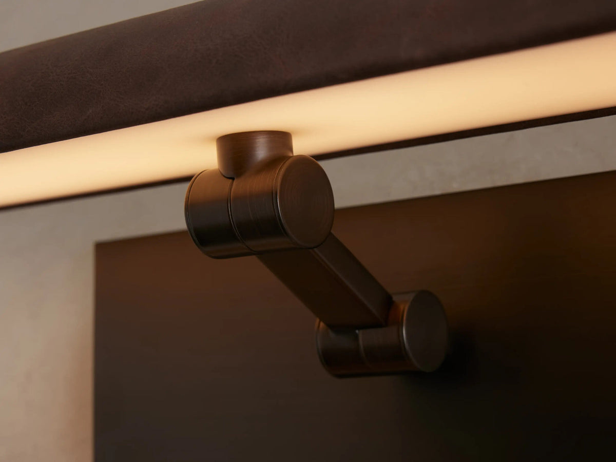 Bronze Picture Light Leather-wrapped LED Sconce — product view 7