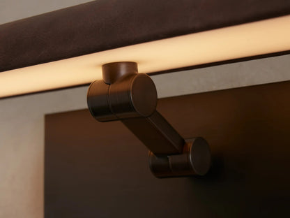 Bronze Picture Light Leather-wrapped LED Sconce — product view 7