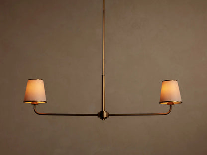 Adria Iron Chandelier with Flax Fabric Shades — product view 1
