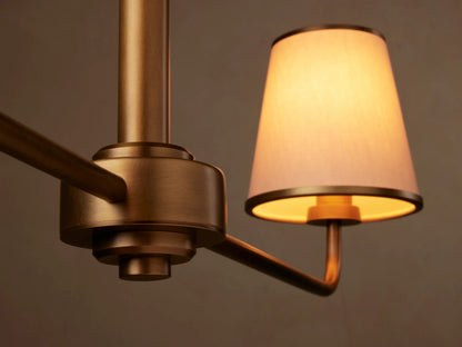 Adria Iron Chandelier with Flax Fabric Shades — product view 3