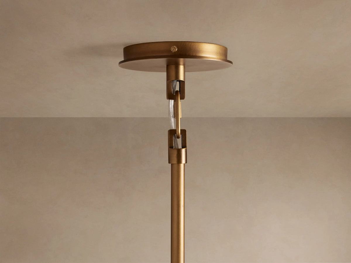 Adria Iron Chandelier with Flax Fabric Shades — product view 4