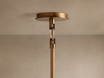 Adria Iron Chandelier with Flax Fabric Shades — product view 4