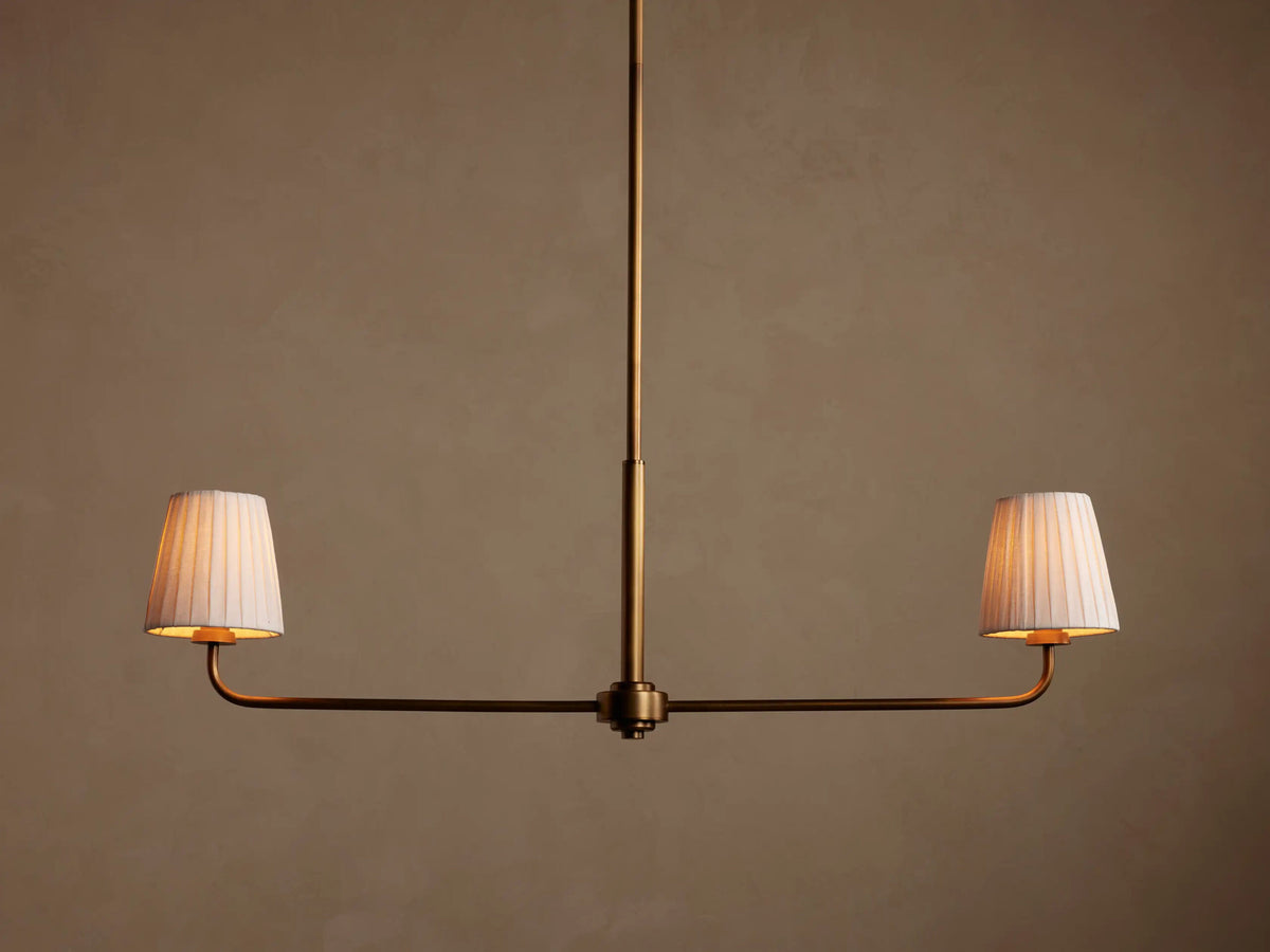 Adria Iron Chandelier with Flax Fabric Shades — product view 5