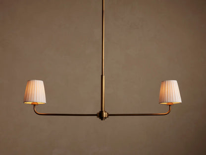 Adria Iron Chandelier with Flax Fabric Shades — product view 5