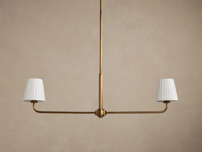 Adria Iron Chandelier with Flax Fabric Shades — product view 6