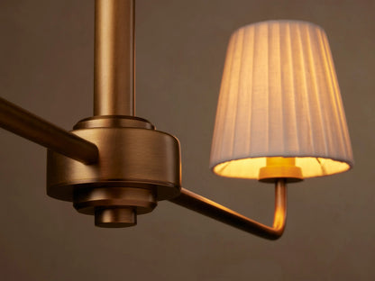 Adria Iron Chandelier with Flax Fabric Shades — product view 7