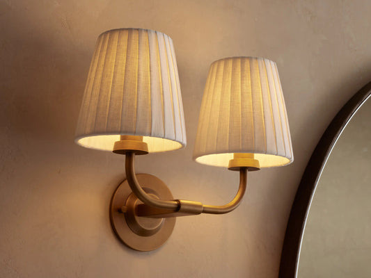 Iron Wall Sconce Adria Double Pleated White — product view 1