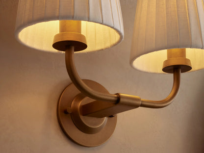Iron Wall Sconce Adria Double Pleated White — product view 3