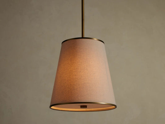 Fabric Cone Pendant Light in Flax — product view 1