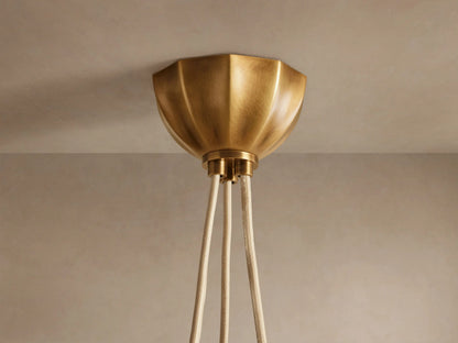 Brass Chandelier with Cream Glass Globes — product view 10