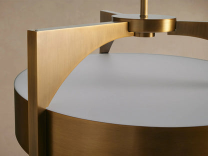 Alastair modern brass pendant with Walnut Canopy — product view 4