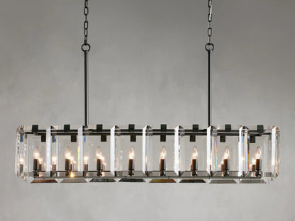 Amaya Modern Crystal Light Rectangular Chandelier — product view 1
