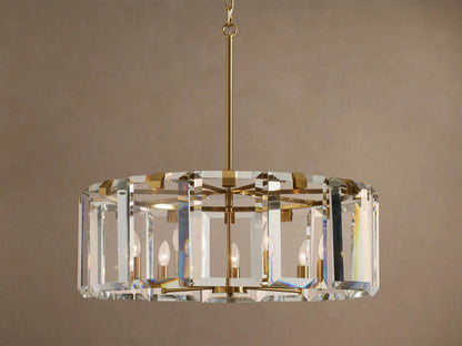 Crystal Chandelier Round Brass 30 Inch — product view 1