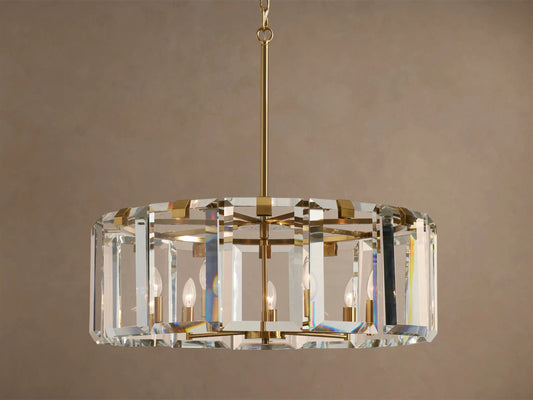 Crystal Chandelier Round Brass 30 Inch — product view 1