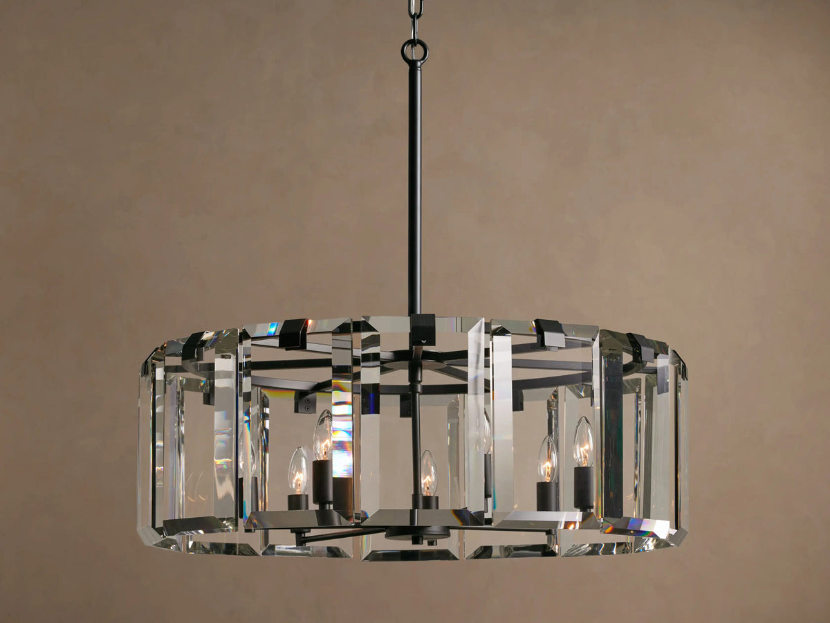 Crystal Chandelier Round Brass 30 Inch — product view 12