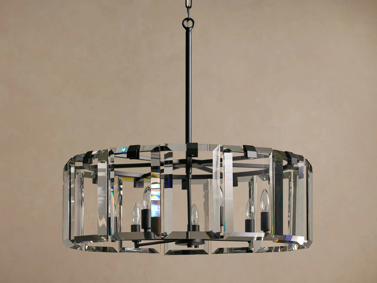 Crystal Chandelier Round Brass 30 Inch — product view 14