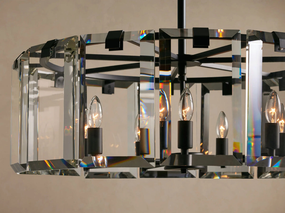 Crystal Chandelier Round Brass 30 Inch — product view 15