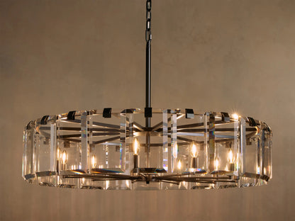 Crystal Chandelier Round Brass 30 Inch — product view 17