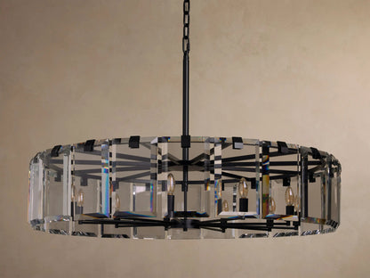 Crystal Chandelier Round Brass 30 Inch — product view 19