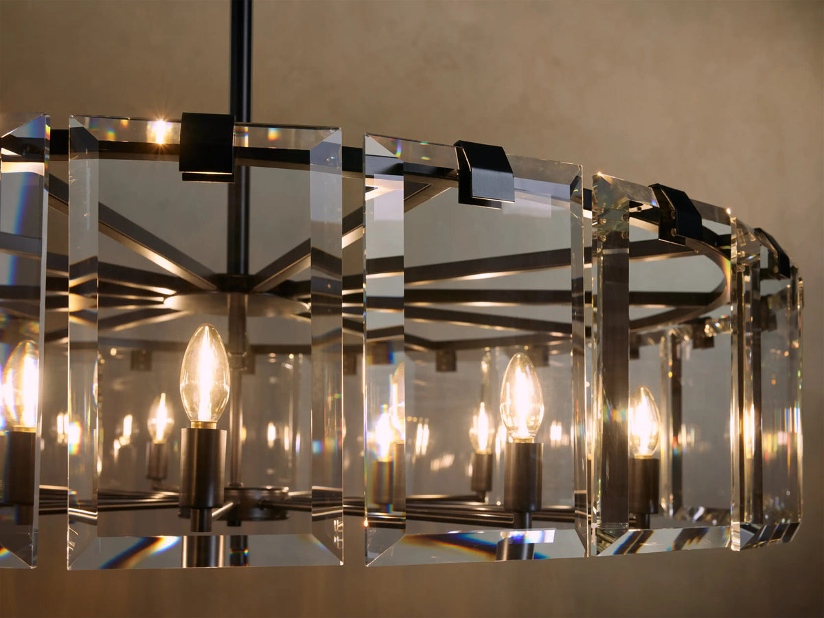 Crystal Chandelier Round Brass 30 Inch — product view 20