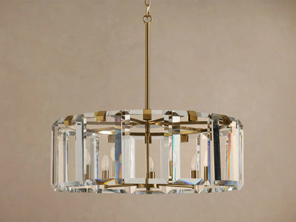 Crystal Chandelier Round Brass 30 Inch — product view 3