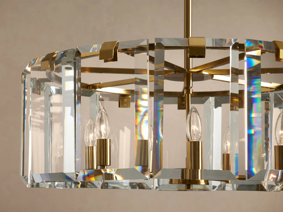 Crystal Chandelier Round Brass 30 Inch — product view 4