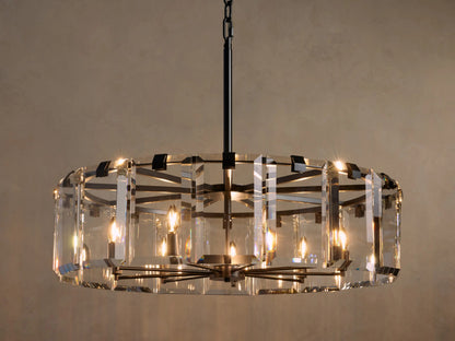 Crystal Chandelier Round Brass 30 Inch — product view 6