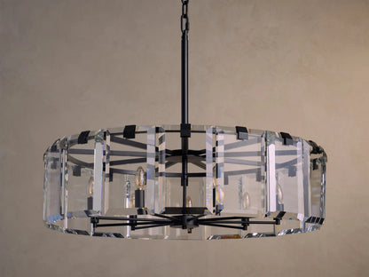 Crystal Chandelier Round Brass 30 Inch — product view 8