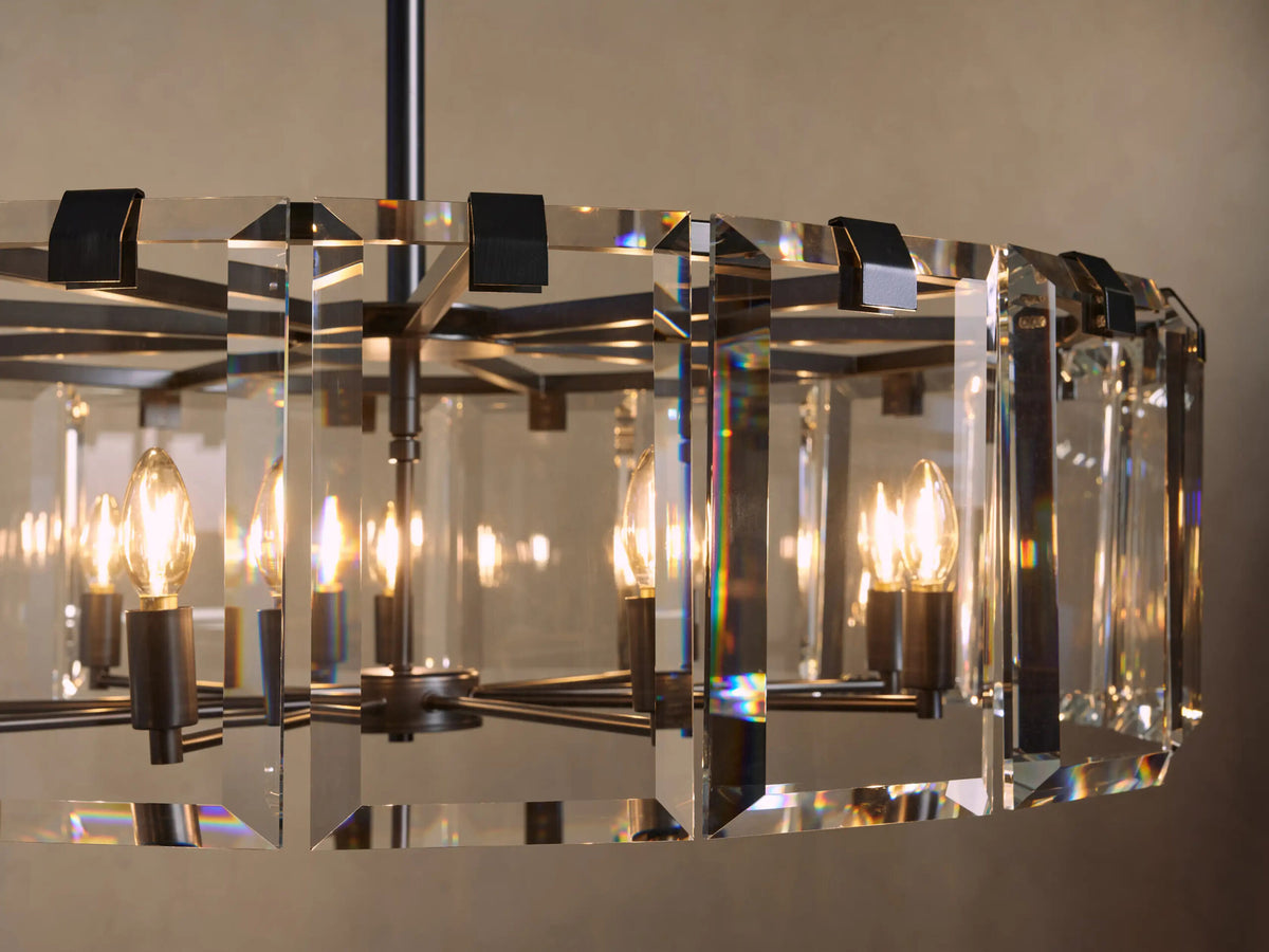 Crystal Chandelier Round Brass 30 Inch — product view 9