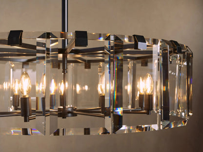 Crystal Chandelier Round Brass 30 Inch — product view 9