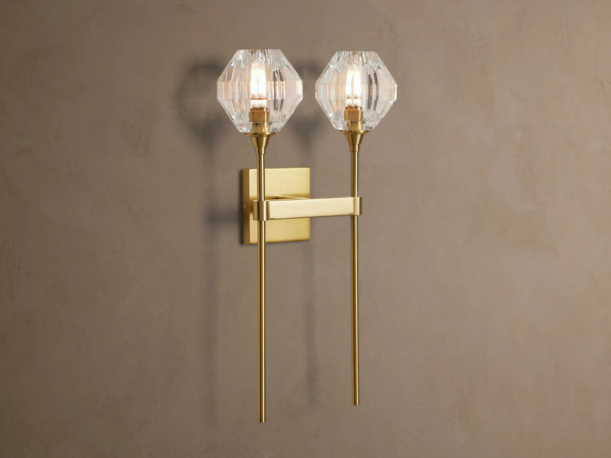 Crystal Brass Sconce Double Wall Light — product view 1