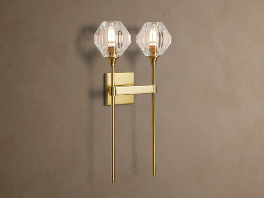 Crystal Brass Sconce Double Wall Light — product view 1