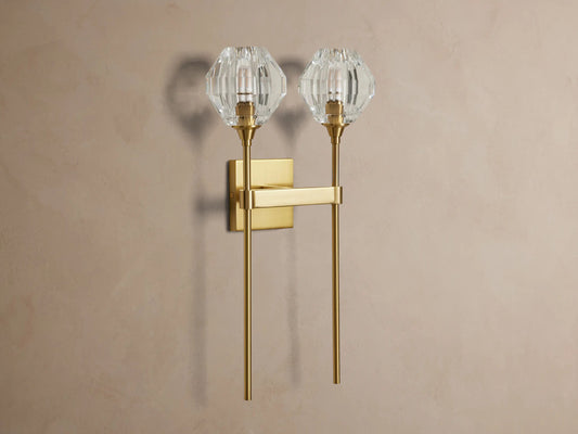Crystal Brass Sconce Double Wall Light — product view 2