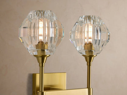 Crystal Brass Sconce Double Wall Light — product view 3