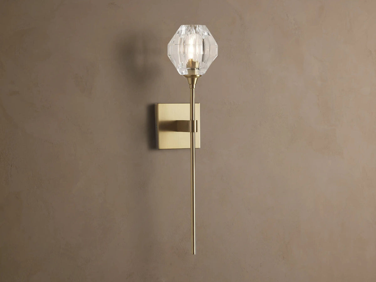 Amoroso Crystal Wall Sconce in Gold — product view 1