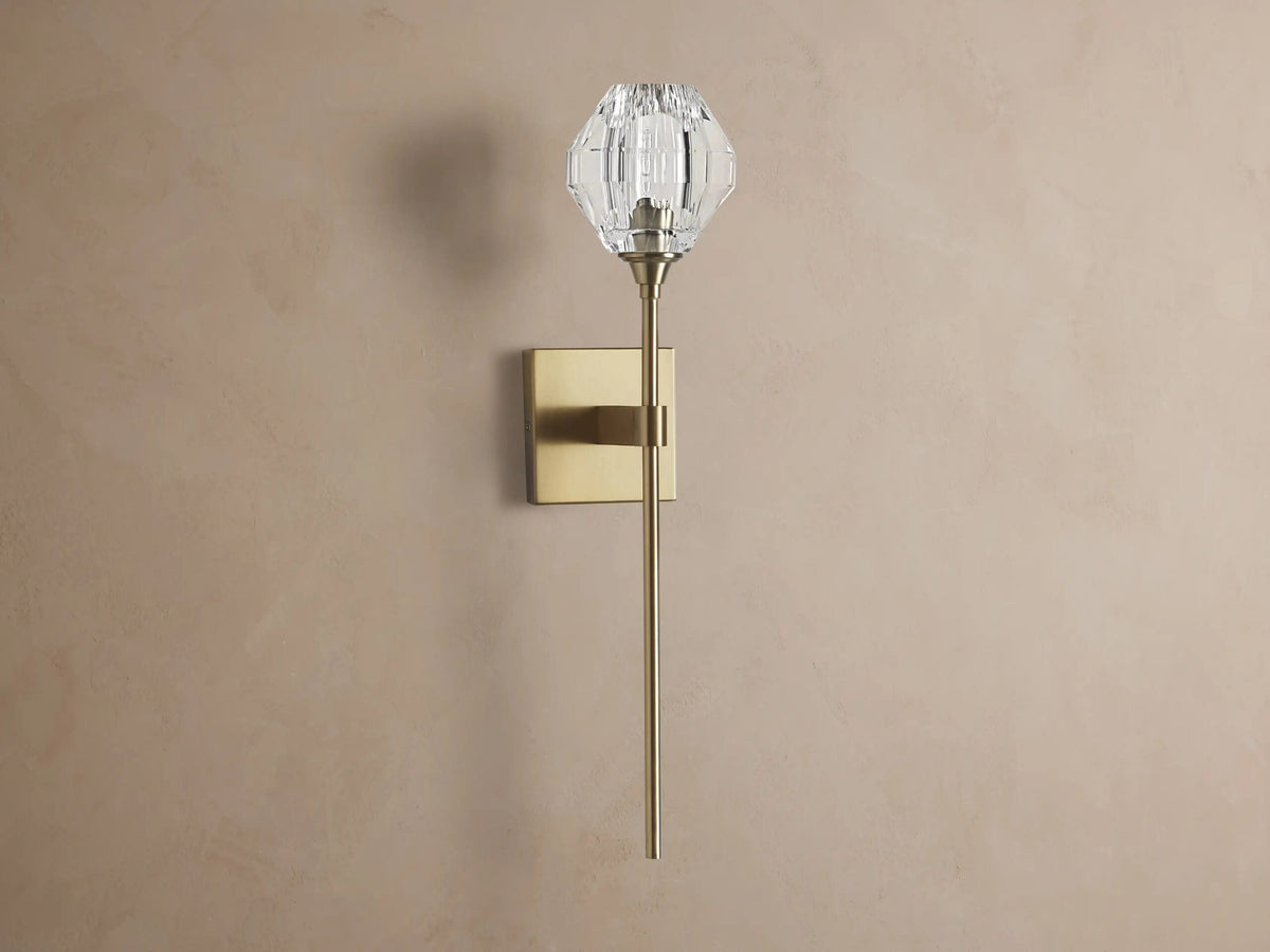 Amoroso Crystal Wall Sconce in Gold — product view 2