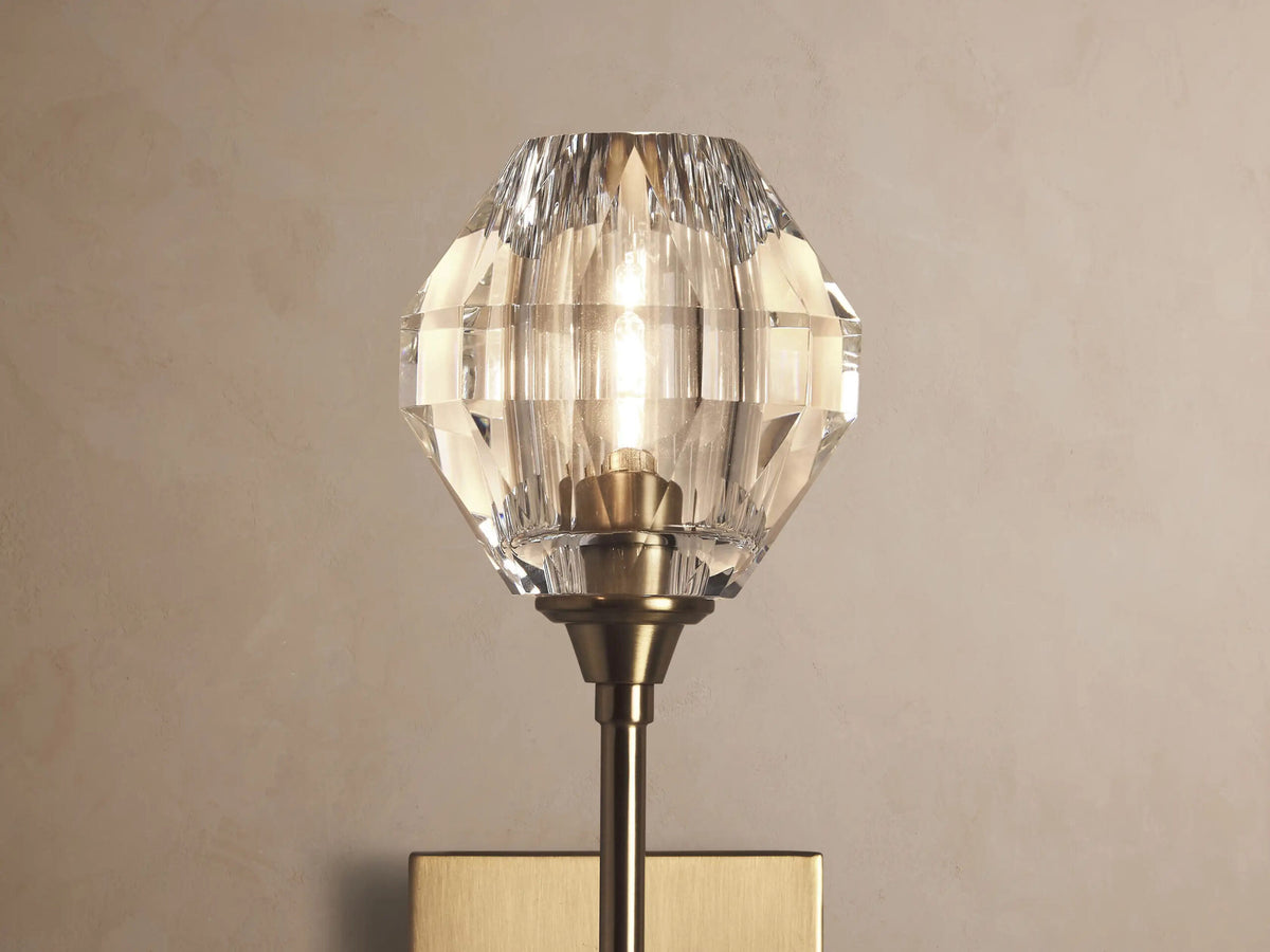 Amoroso Crystal Wall Sconce in Gold — product view 3