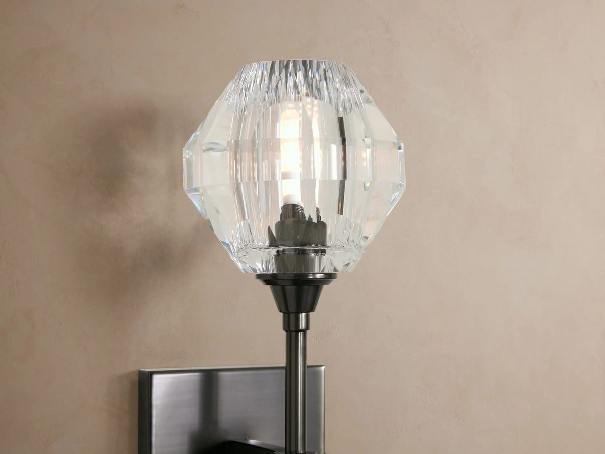 Amoroso Crystal Wall Sconce in Gold — product view 6
