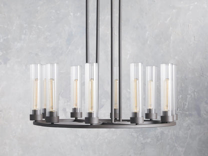 Bronze Chandelier 10-Light Round Steel Fixture — product view 1