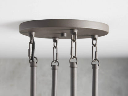 Bronze Chandelier 10-Light Round Steel Fixture — product view 3