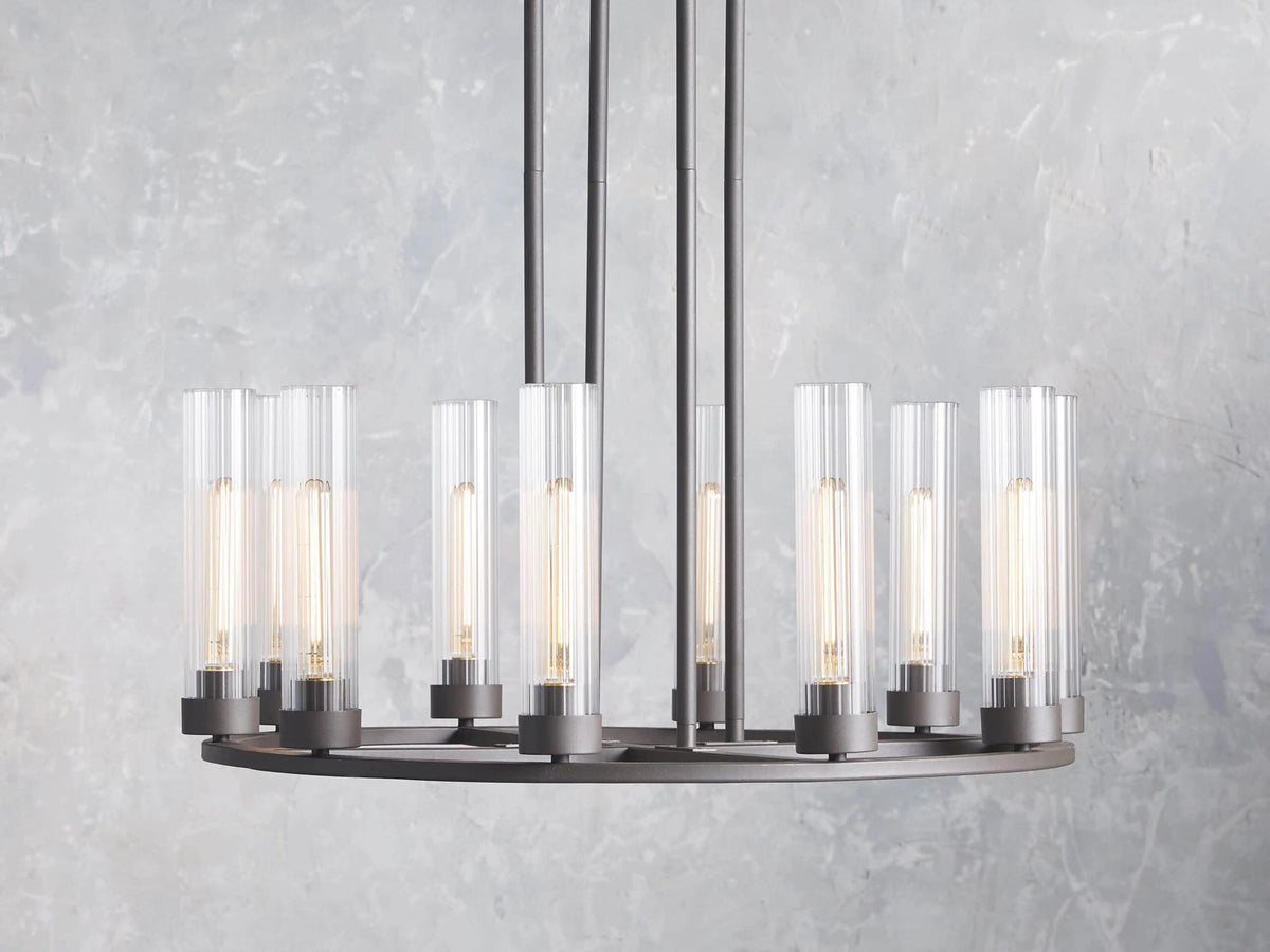 Bronze Chandelier 10-Light Round Steel Fixture — product view 5