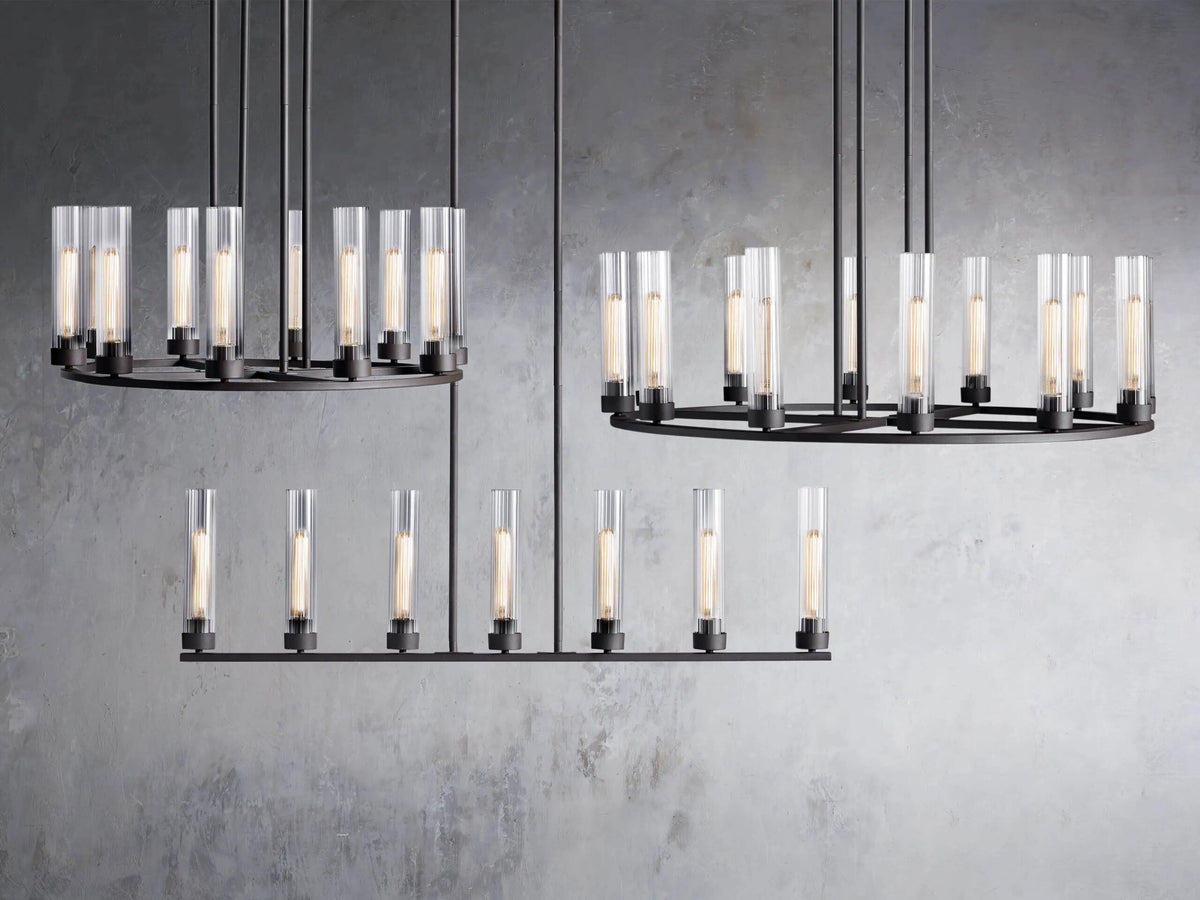 Bronze Chandelier 10-Light Round Steel Fixture — product view 6