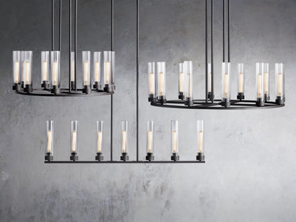 Bronze Chandelier 10-Light Round Steel Fixture — product view 6