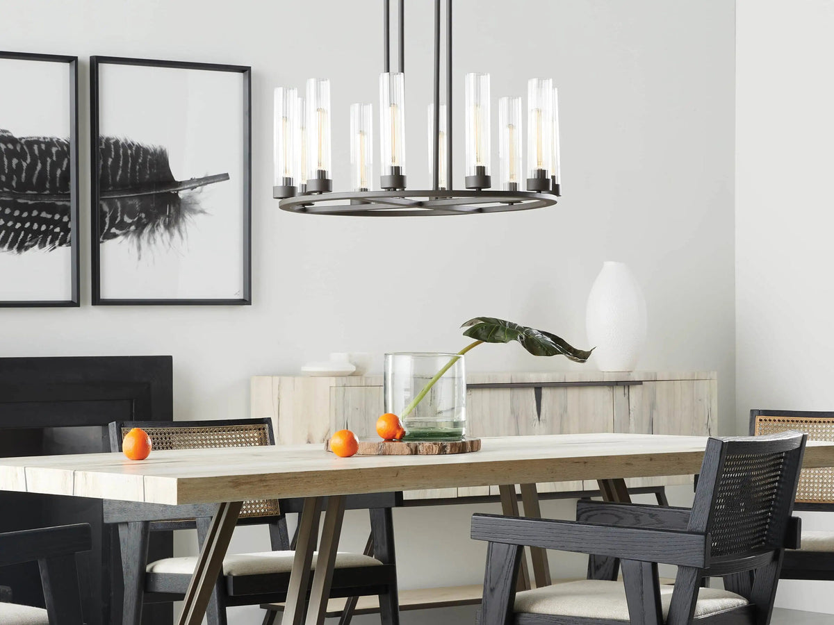 Bronze Chandelier 10-Light Round Steel Fixture — product view 7