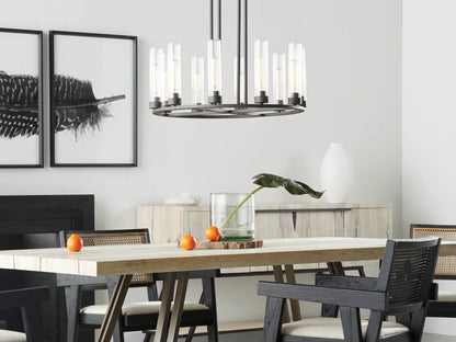 Bronze Chandelier 10-Light Round Steel Fixture — product view 7