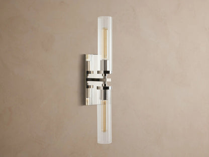 Andreas Fluted Glass Sconce Double Wall Light — product view 2