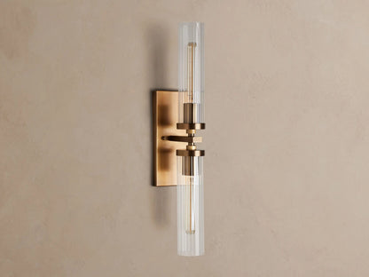 Andreas Fluted Glass Sconce Double Wall Light — product view 5