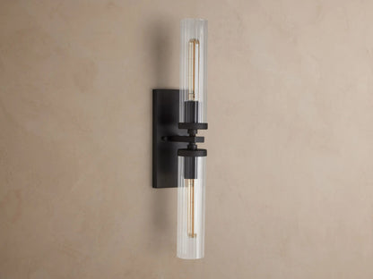 Andreas Fluted Glass Sconce Double Wall Light — product view 7