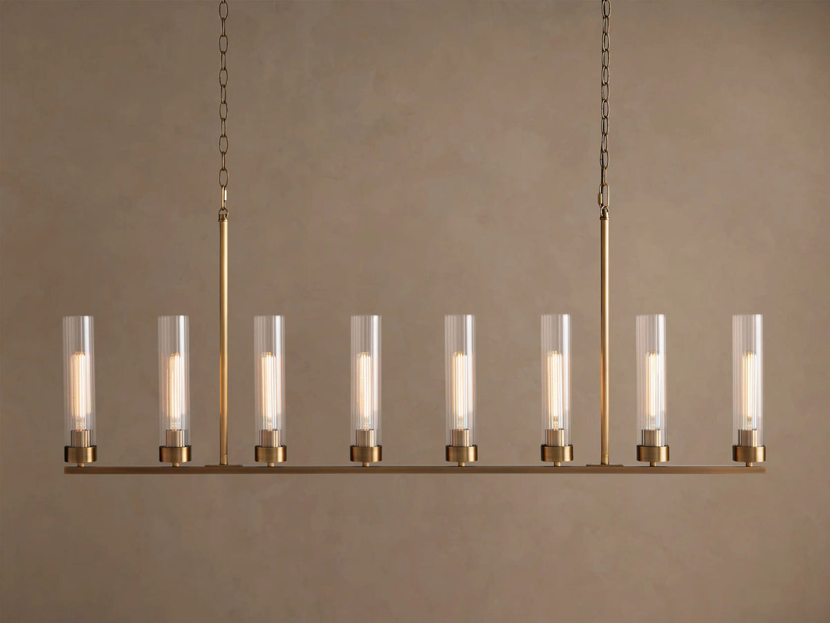 Andreas brass linear light 8 Light Chandelier — product view 1