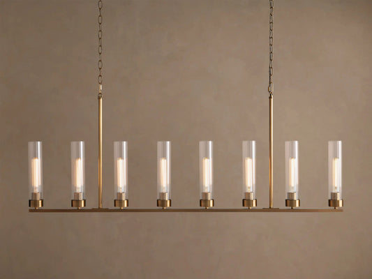 Andreas brass linear light 8 Light Chandelier — product view 1